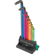 Набор Г-образных ключей WERA 950/9 Hex-Plus Multicolour 3, пластиковый держатель, 05133165001
