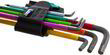 Набір Г-подібних ключів WERA, 950/7 Hex-Plus Multicolour Magnet 1, метричних, BlackLaser, 05022534001. Фото-2
